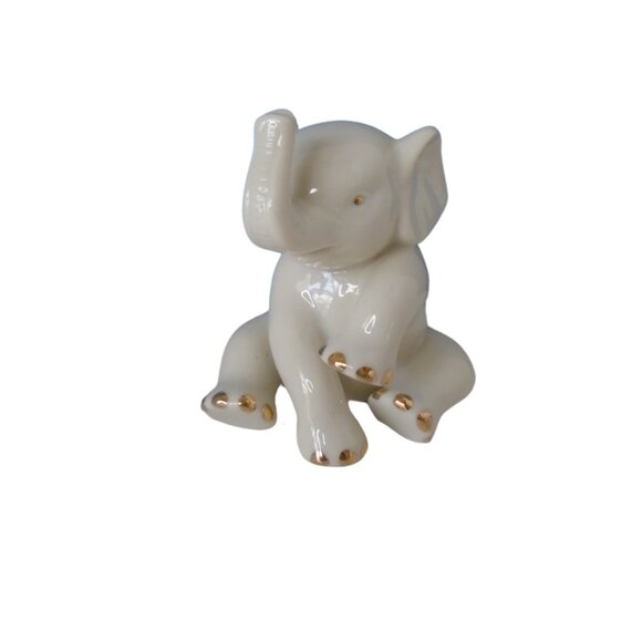 Lenox Small Baby Elephant Porcelain Figurine 24kt Gold Trimmed 2.75 Inches Tall - Picture 4 of 9